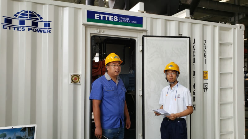 Cummins 300kW 500kW container oilfield natural gas power generation tested by BV ETTES POWER