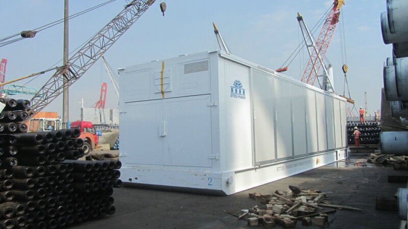 Delivery shipment port handling cummins 300kW 500kW container natural gas engine generation for transportation ETTES POWER