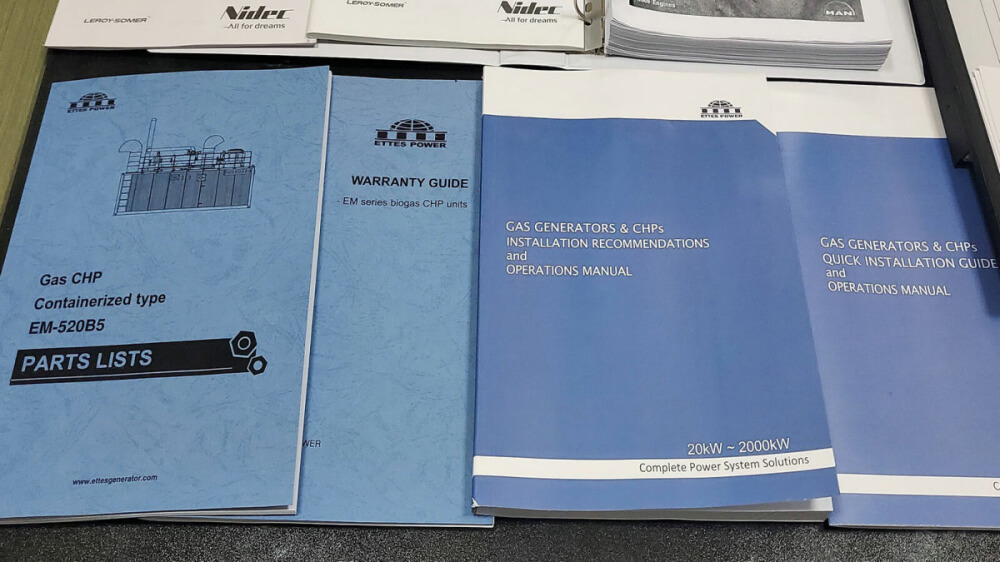 Accessory Documents for 500kW MAN Biogas Power Generation Set ETTES POWER