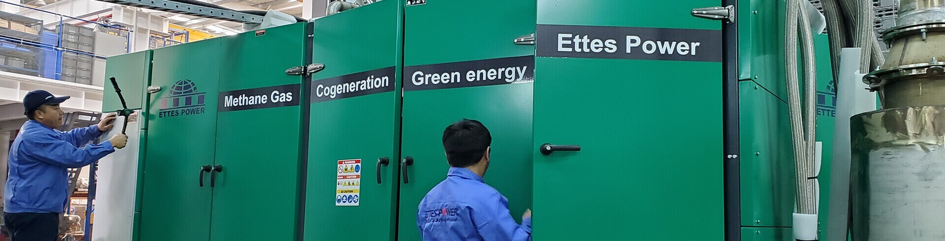 MAN 400kW soundproof canopy methane gas biogas fueled generator CHP ETTES POWER
